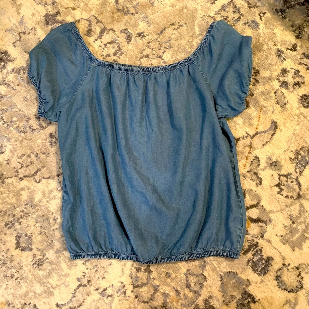 Short sleeve jean top